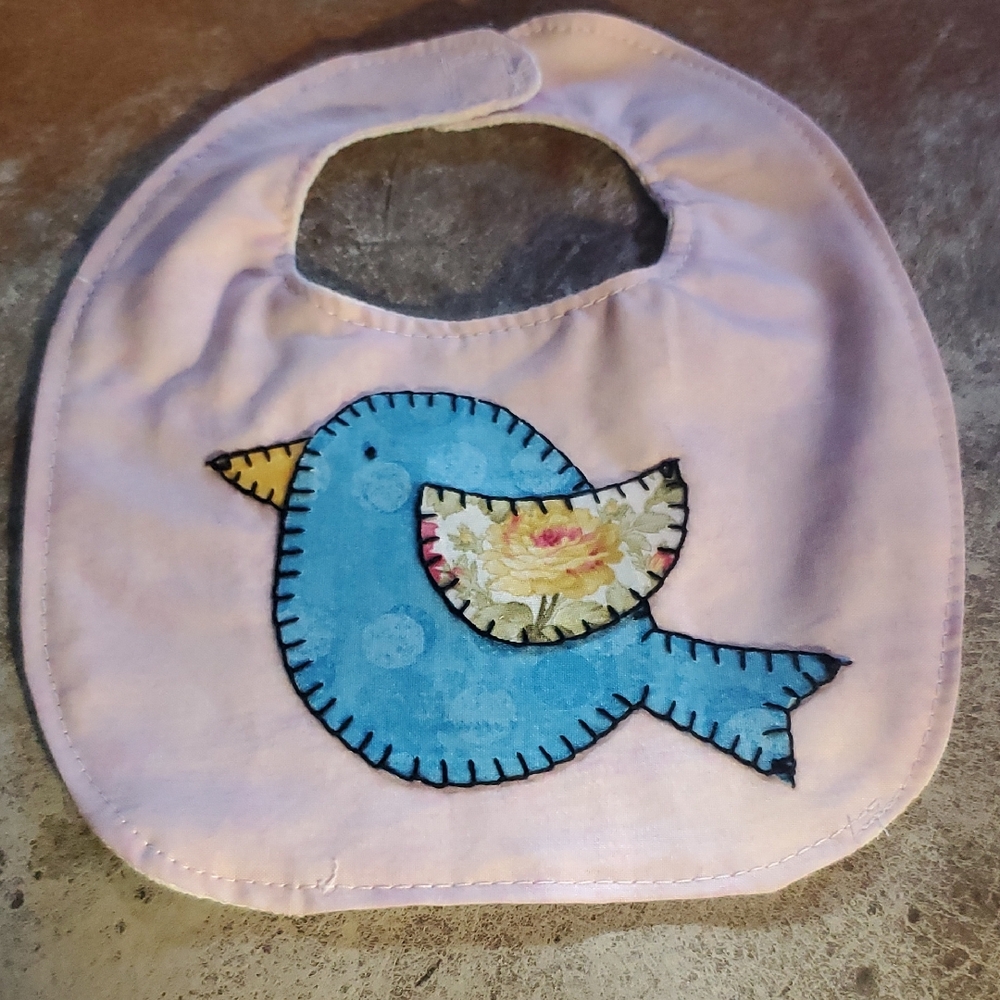 Charming Blue Bird Baby Bib